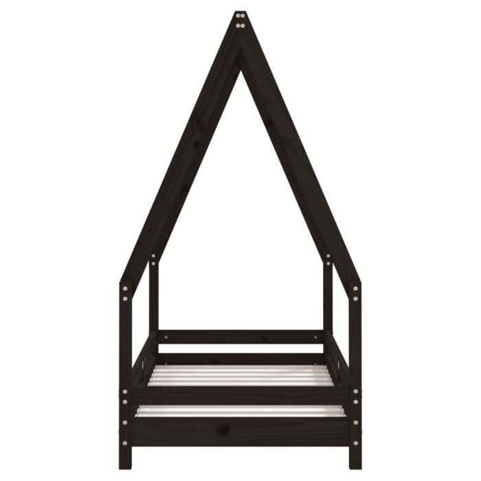 vidaXL Barnesengeramme svart 70×140 cm heltre furu