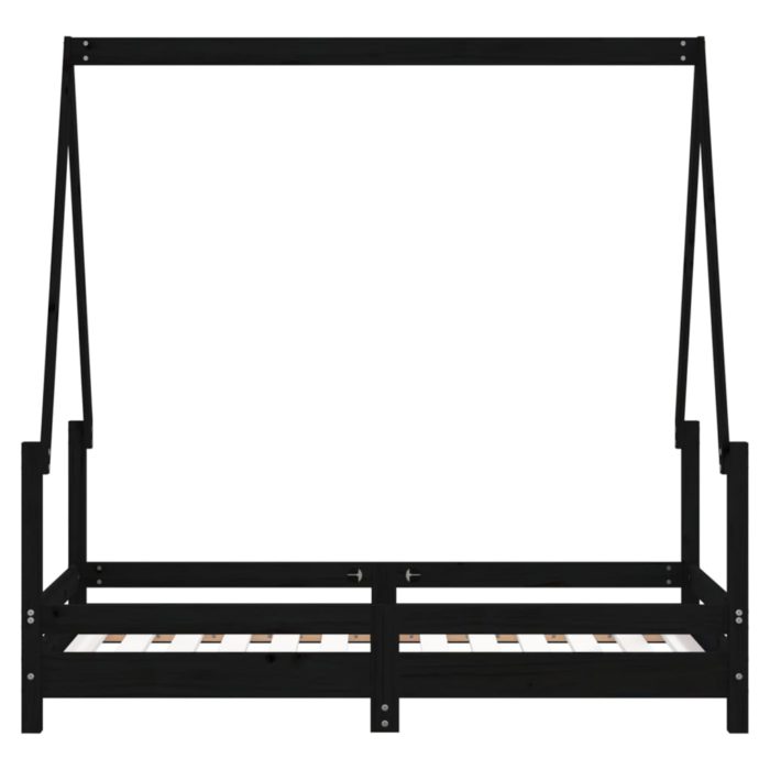 vidaXL Barnesengeramme svart 70×140 cm heltre furu