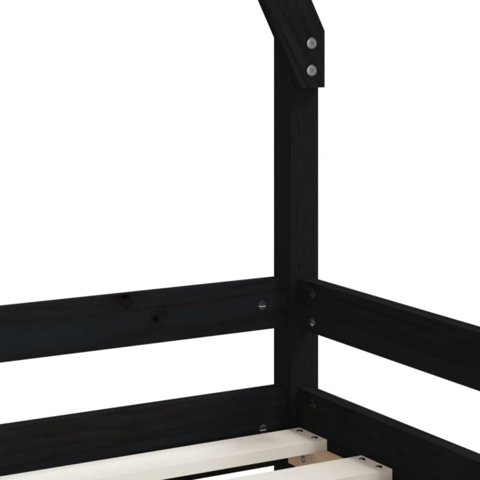 vidaXL Barnesengeramme svart 70×140 cm heltre furu