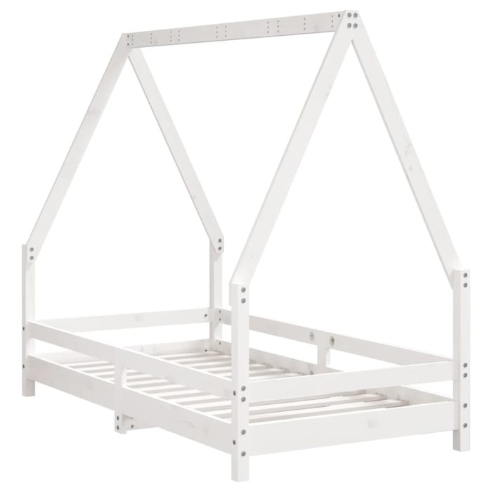 vidaXL Barnesengeramme hvit 80×160 cm heltre furu