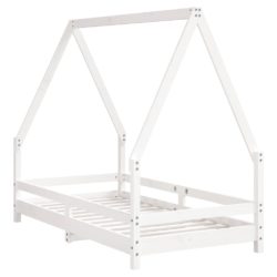 vidaXL Barnesengeramme hvit 80×160 cm heltre furu