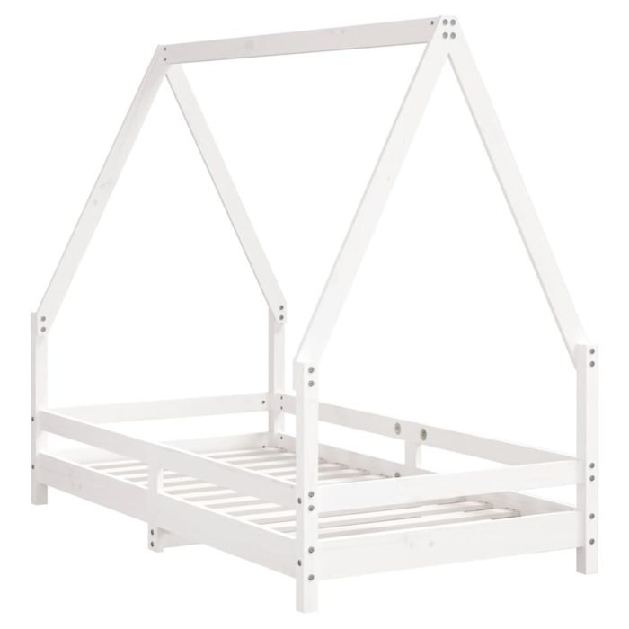 vidaXL Barnesengeramme hvit 80×160 cm heltre furu