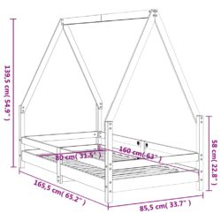 vidaXL Barnesengeramme hvit 80×160 cm heltre furu