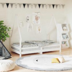 vidaXL Barnesengeramme hvit 80×160 cm heltre furu