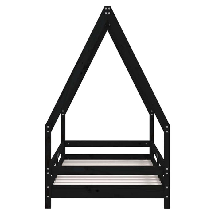 vidaXL Barnesengeramme svart 80×160 cm heltre furu