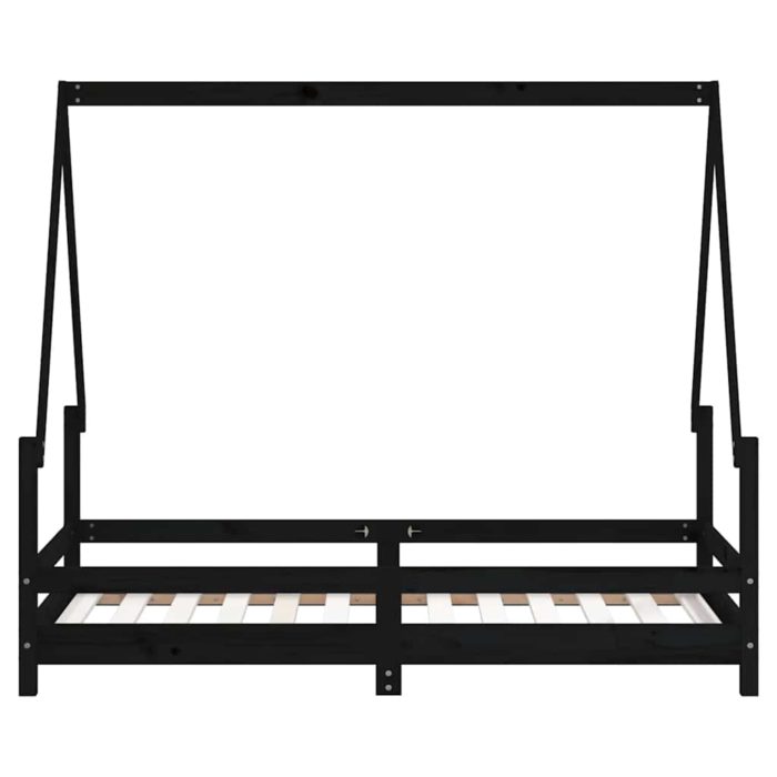 vidaXL Barnesengeramme svart 80×160 cm heltre furu