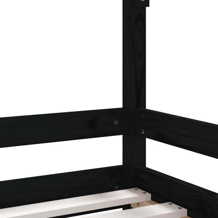 vidaXL Barnesengeramme svart 80×160 cm heltre furu