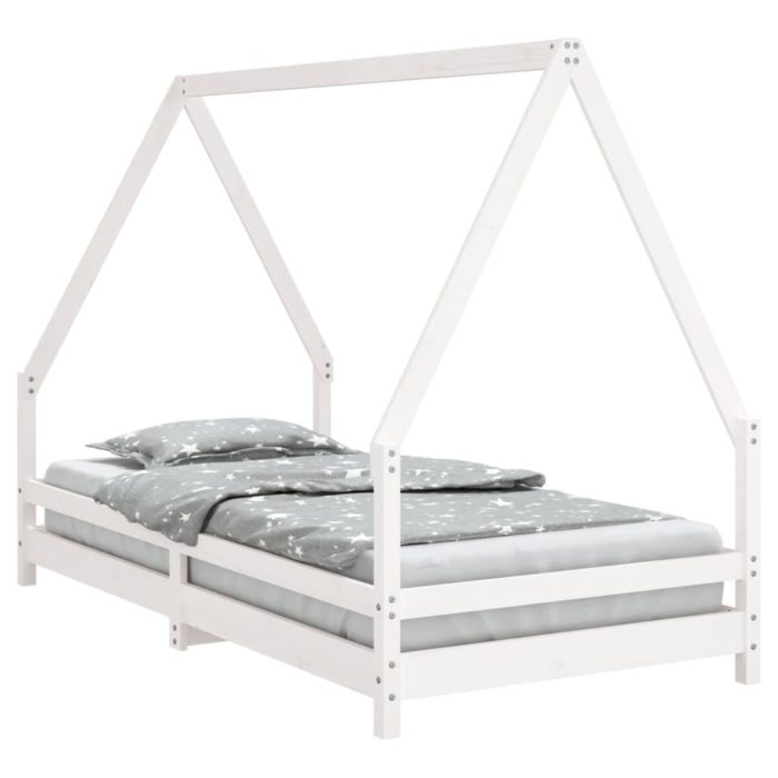 vidaXL Barnesengeramme hvit 90×190 cm heltre furu