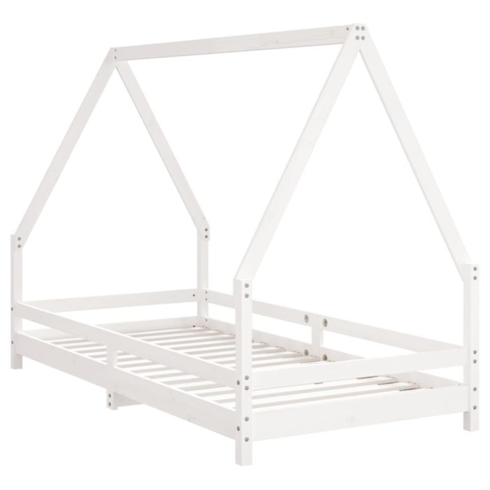 vidaXL Barnesengeramme hvit 90×190 cm heltre furu