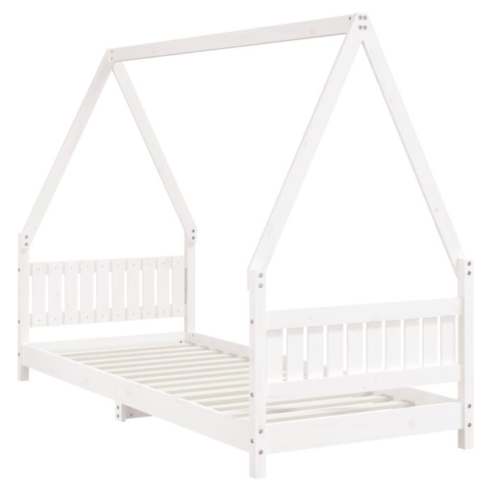 vidaXL Barnesengeramme hvit 80×200 cm heltre furu