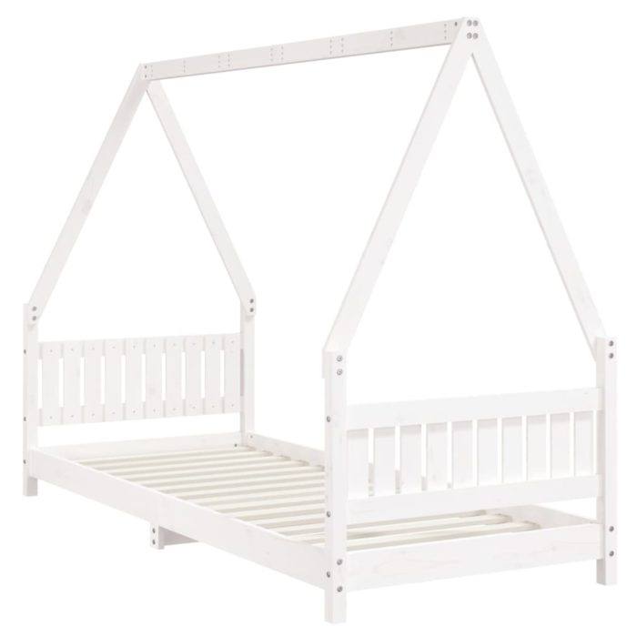 vidaXL Barnesengeramme hvit 80×200 cm heltre furu