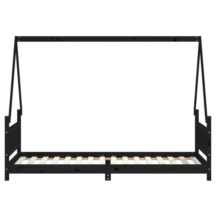 vidaXL Barnesengeramme svart 80×200 cm heltre furu