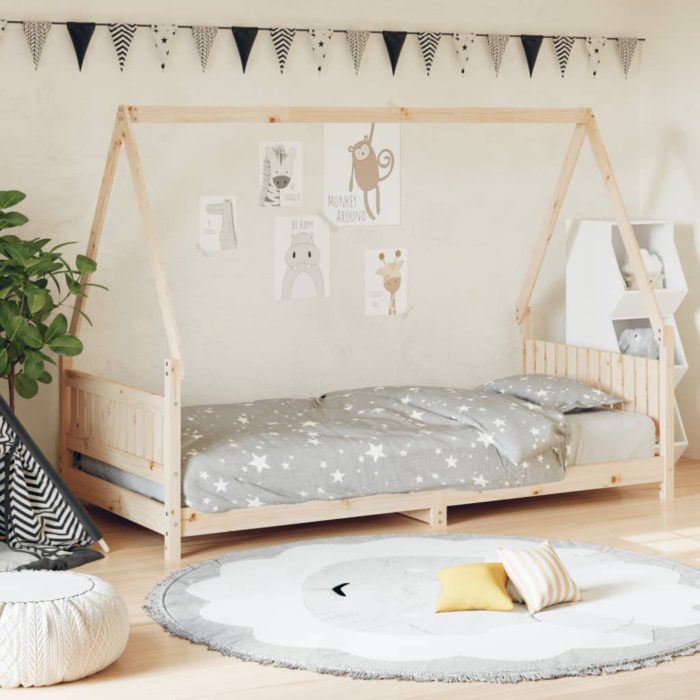 vidaXL Barnesengeramme 90×190 cm heltre furu