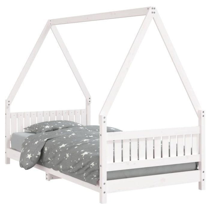 vidaXL Barnesengeramme hvit 90×190 cm heltre furu