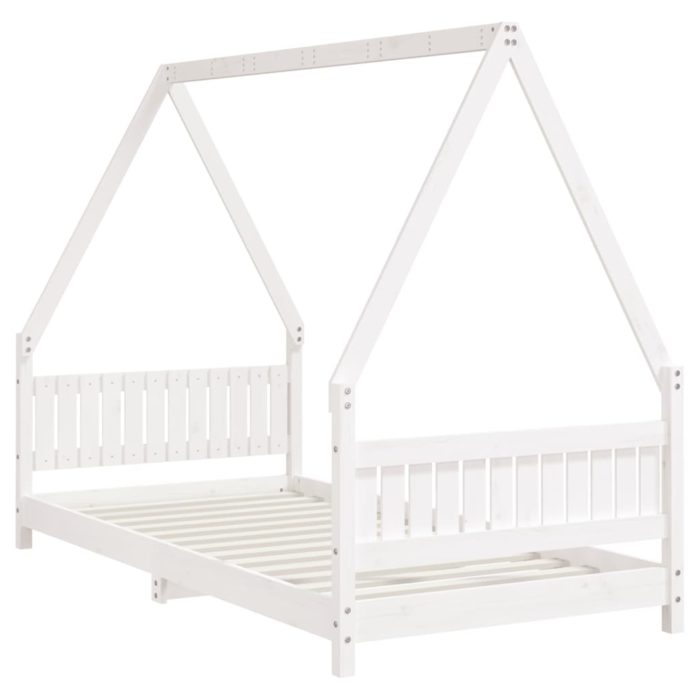 vidaXL Barnesengeramme hvit 90×190 cm heltre furu
