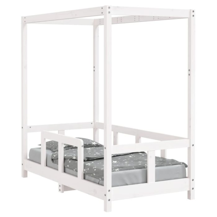 vidaXL Barnesengeramme hvit 70×140 cm heltre furu