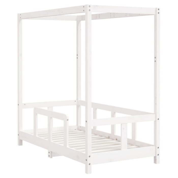 vidaXL Barnesengeramme hvit 70×140 cm heltre furu