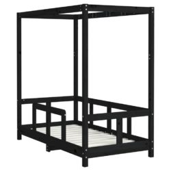 vidaXL Barnesengeramme svart 70×140 cm heltre furu