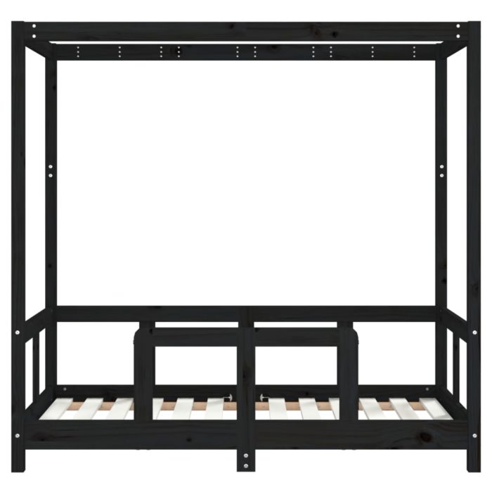 vidaXL Barnesengeramme svart 70×140 cm heltre furu