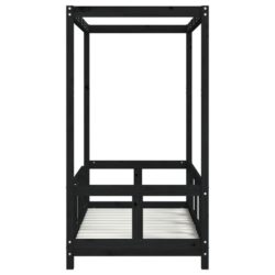 vidaXL Barnesengeramme svart 70×140 cm heltre furu