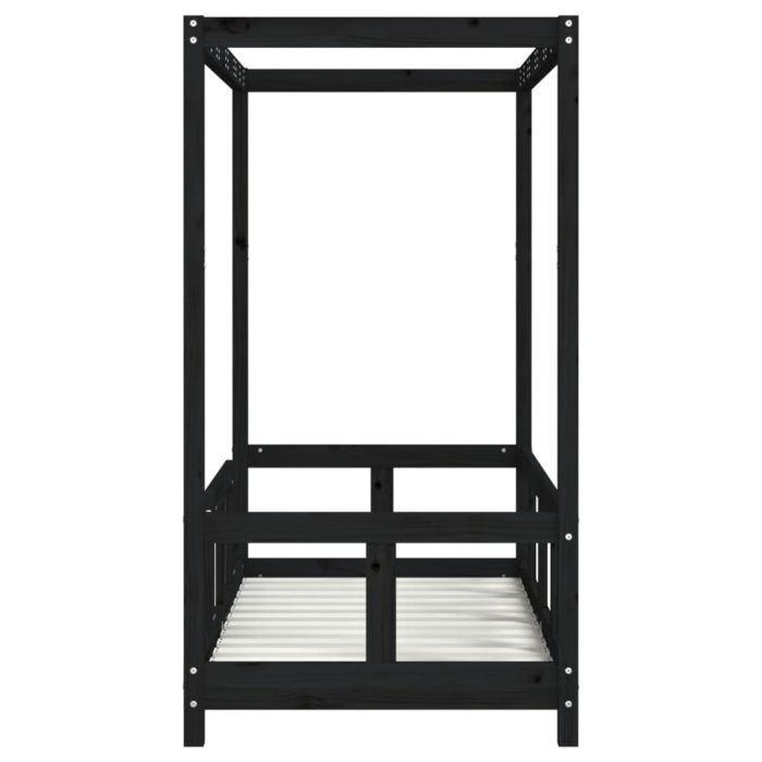 vidaXL Barnesengeramme svart 70×140 cm heltre furu
