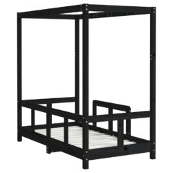 vidaXL Barnesengeramme svart 70×140 cm heltre furu