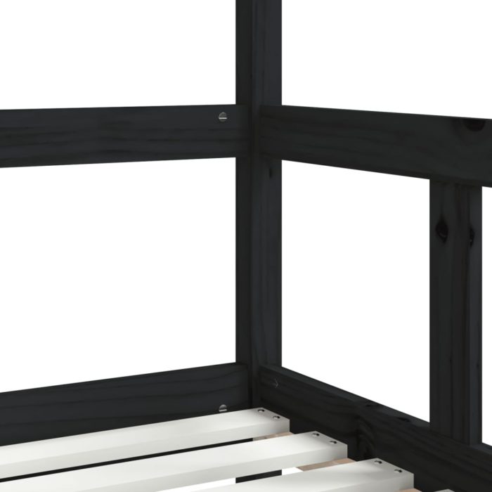 vidaXL Barnesengeramme svart 70×140 cm heltre furu