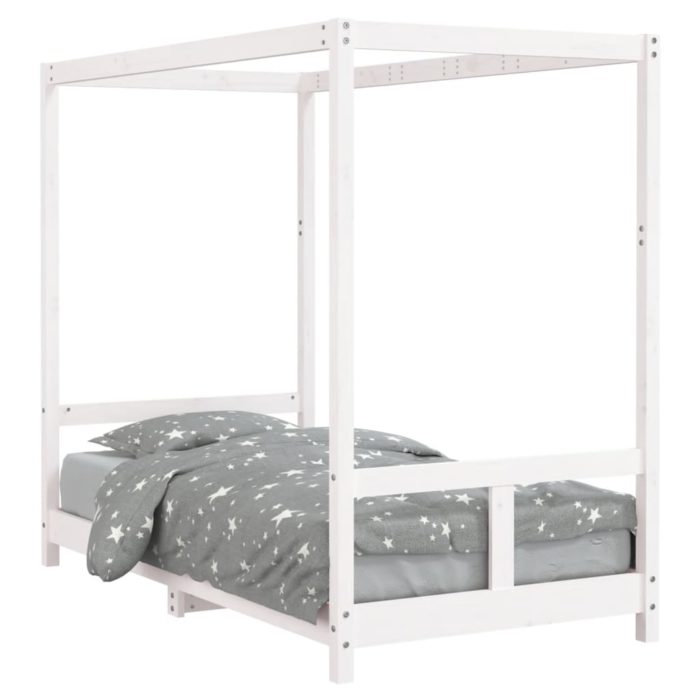 vidaXL Barnesengeramme hvit 80×160 cm heltre furu