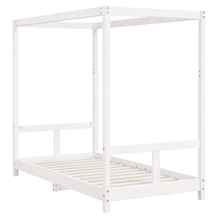 vidaXL Barnesengeramme hvit 80×160 cm heltre furu