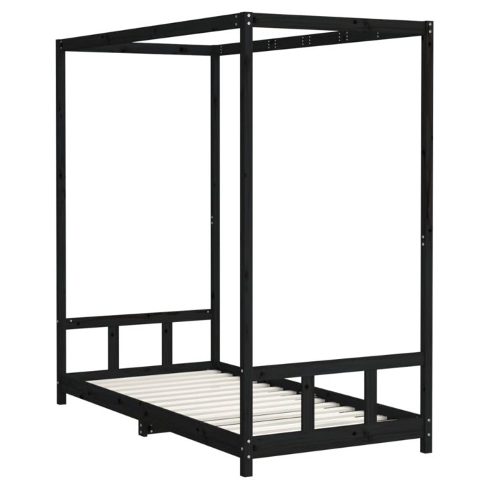 vidaXL Barnesengeramme svart 90×190 cm heltre furu