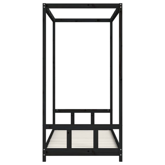 vidaXL Barnesengeramme svart 90×190 cm heltre furu