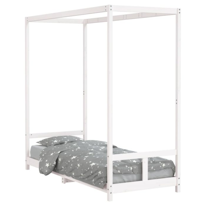 vidaXL Barnesengeramme hvit 80×200 cm heltre furu