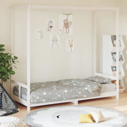 vidaXL Barnesengeramme hvit 80×200 cm heltre furu