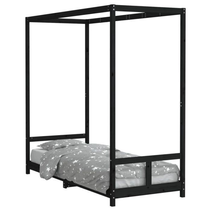 vidaXL Barnesengeramme svart 80×200 cm heltre furu