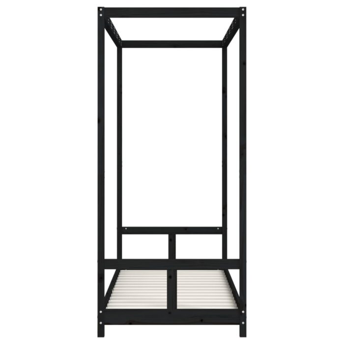 vidaXL Barnesengeramme svart 80×200 cm heltre furu
