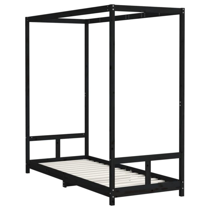 vidaXL Barnesengeramme svart 80×200 cm heltre furu