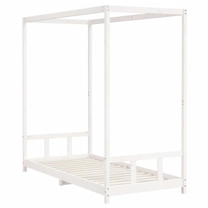 vidaXL Barnesengeramme hvit 90×200 cm heltre furu