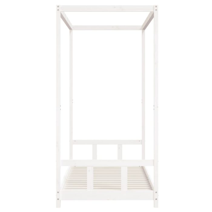 vidaXL Barnesengeramme hvit 90×200 cm heltre furu