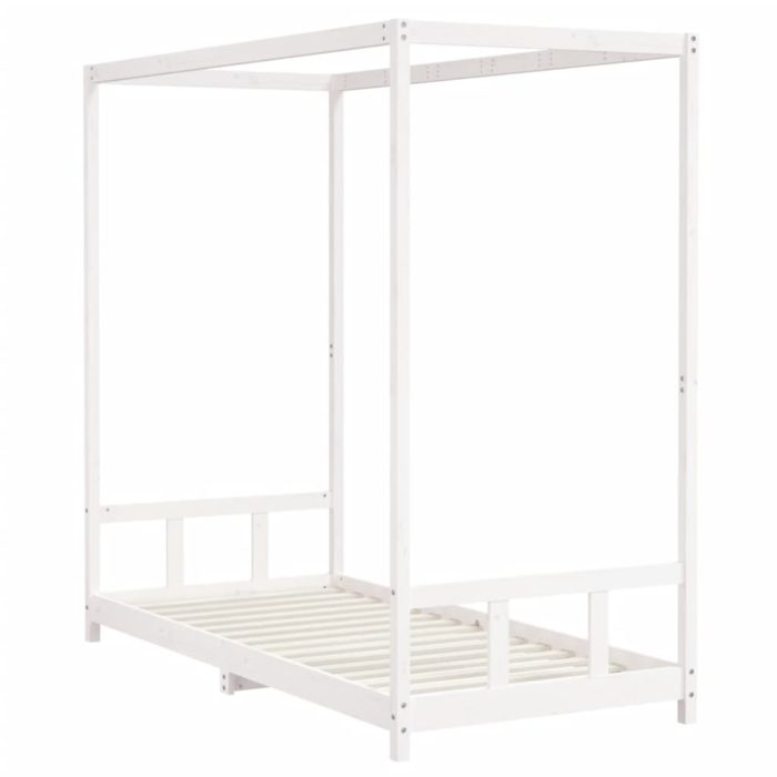 vidaXL Barnesengeramme hvit 90×200 cm heltre furu