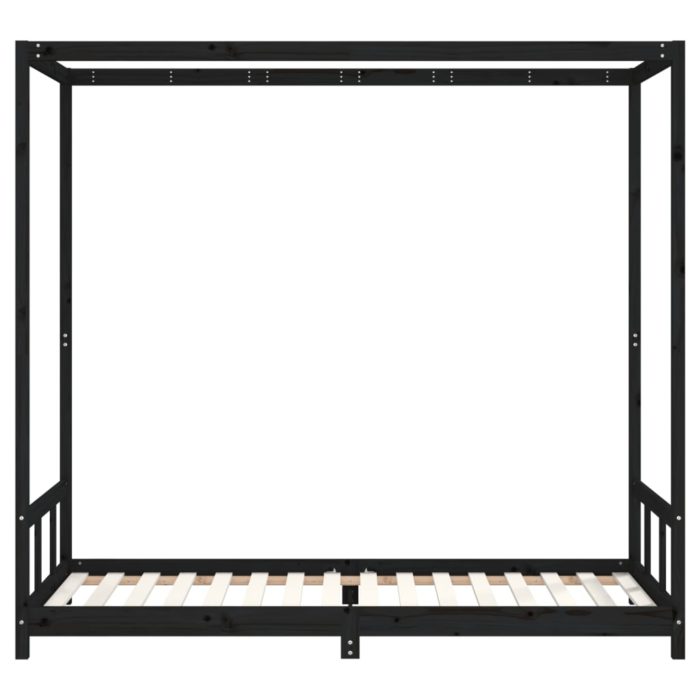 vidaXL Barnesengeramme svart 90×200 cm heltre furu