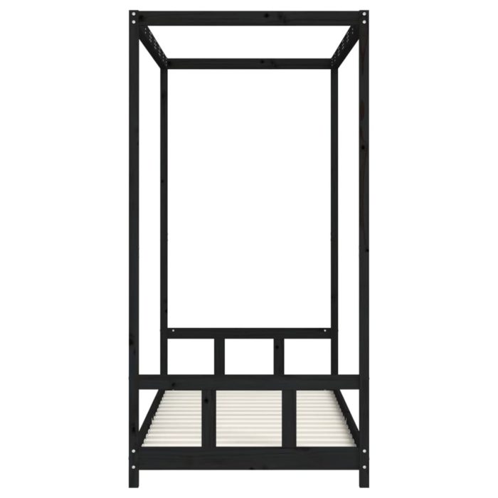 vidaXL Barnesengeramme svart 90×200 cm heltre furu