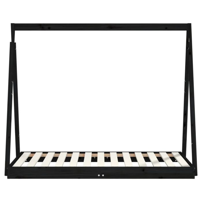 vidaXL Barnesengeramme svart 70×140 cm heltre furu