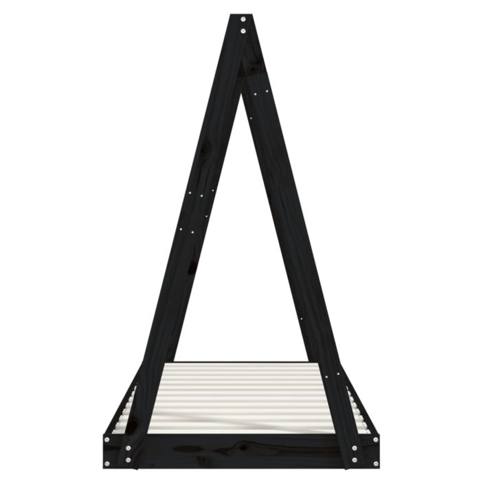 vidaXL Barnesengeramme svart 70×140 cm heltre furu