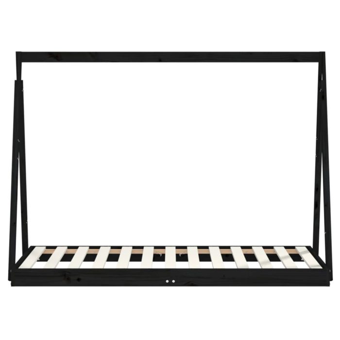 vidaXL Barnesengeramme svart 80×160 cm heltre furu