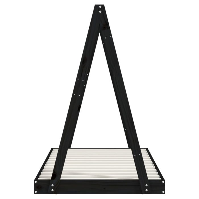 vidaXL Barnesengeramme svart 80×160 cm heltre furu