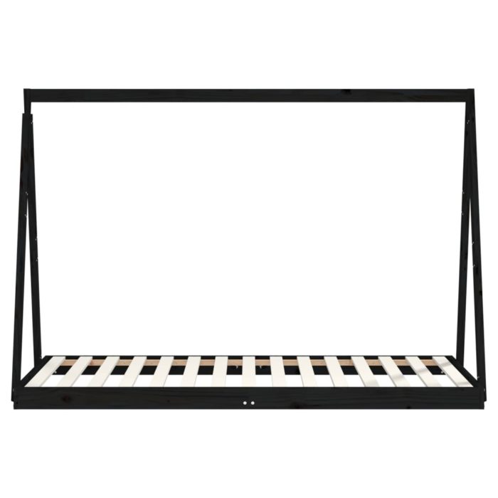 vidaXL Barnesengeramme svart 90×190 cm heltre furu