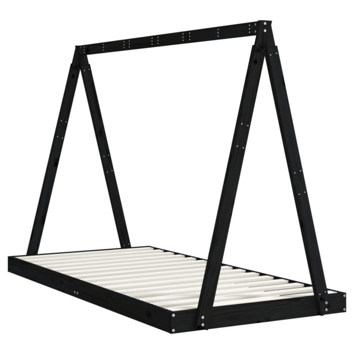 vidaXL Barnesengeramme svart 90×190 cm heltre furu