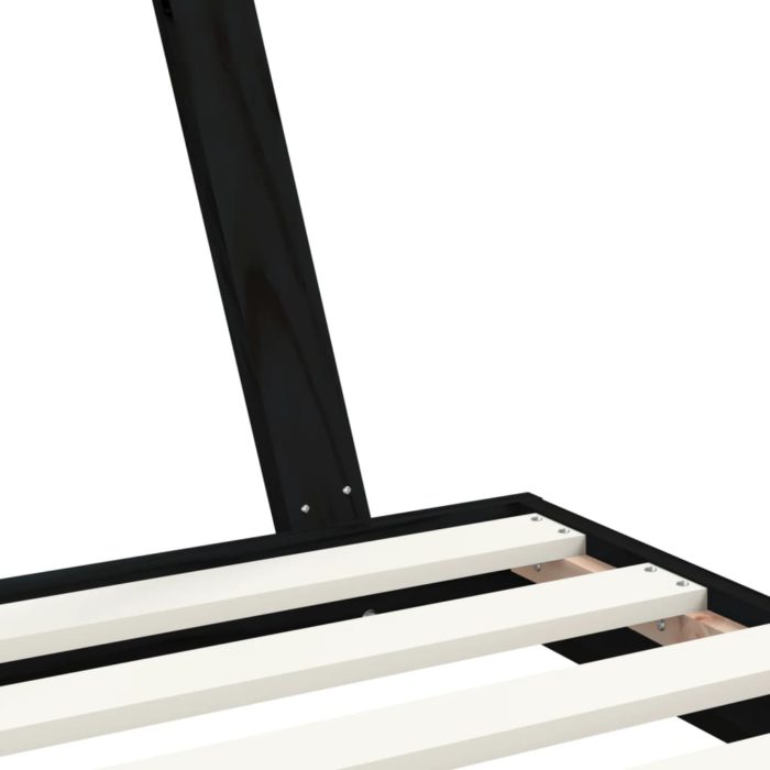 vidaXL Barnesengeramme svart 90×190 cm heltre furu