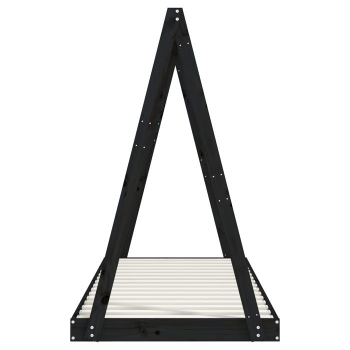 vidaXL Barnesengeramme svart 80×200 cm heltre furu