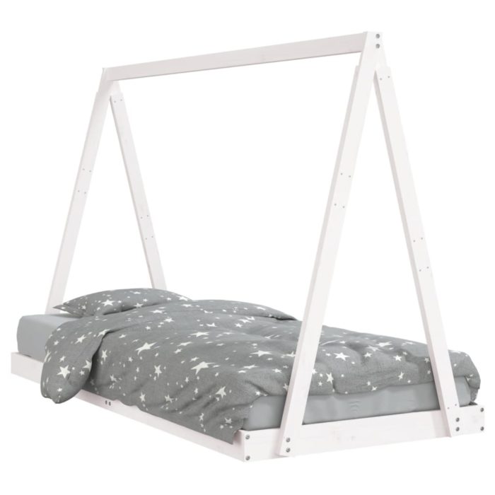 vidaXL Barnesengeramme hvit 90×200 cm heltre furu